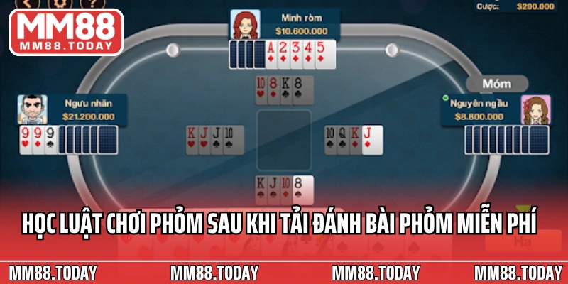 Học luật chơi Phỏm sau khi tải đánh bài phỏm miễn phí